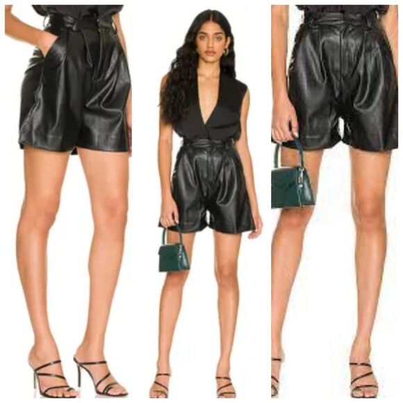 Nonchalant Label Shae Vegan Leather Shorts Brown Sz XS NWT 298 - Picture 11 of 14